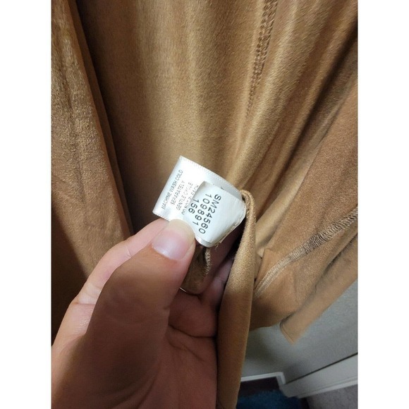 Melissa Paige Faux Suede Open Front Sleeveless Overpiece Brown Size Medium - Picture 5 of 6